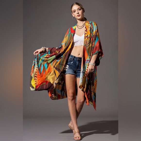 Tops - Jakarta Colorful Viscose Kimono